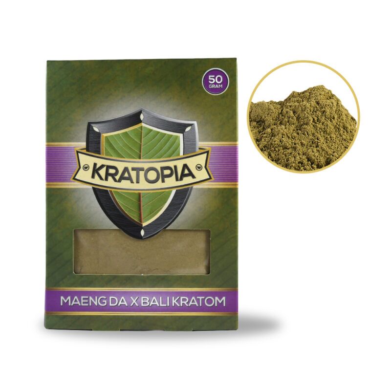 Kratom verpakking met poeder afbeelding