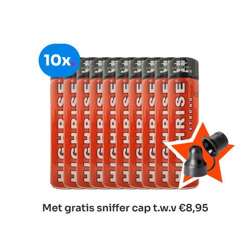 10x Highrise ultra strong Tien flessen Highrise Strong aanbieding met sniffer cap