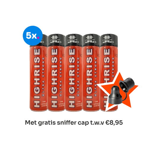 5x Highrise ultra strong Vijf flessen Highrise met gratis sniffer cap
